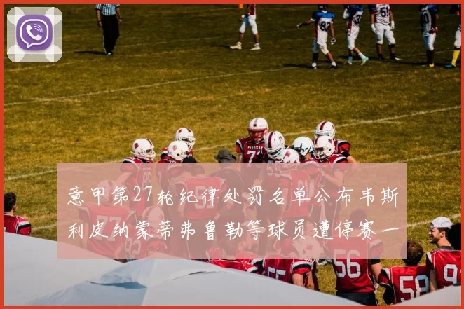 意甲第27轮纪律处罚名单公布韦斯利皮纳蒙蒂弗鲁勒等球员遭停赛一轮